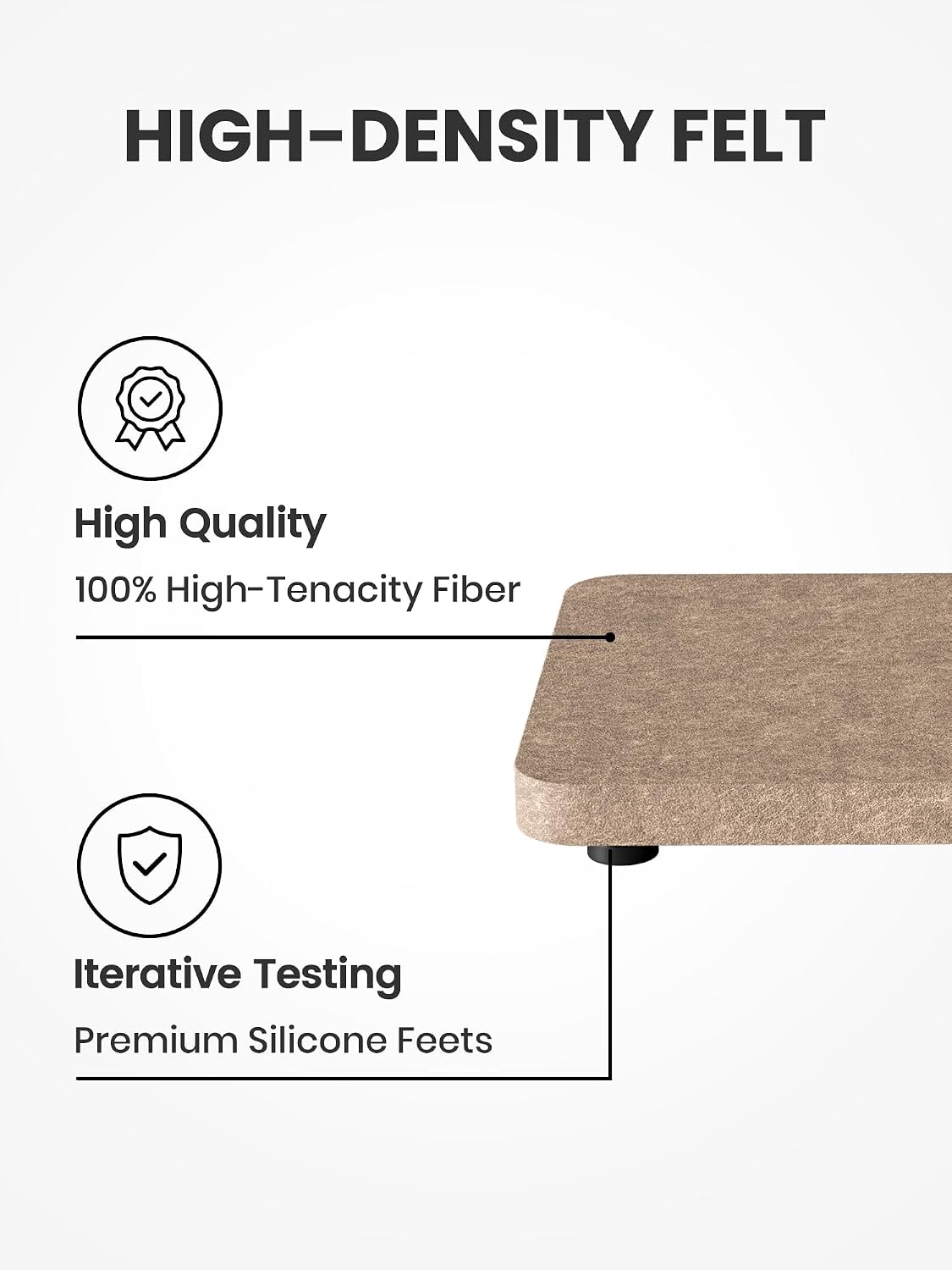 Fluxynara Felt Coasters for Drinks, Mixed Sizes, Oatmeal & Taupe image 3