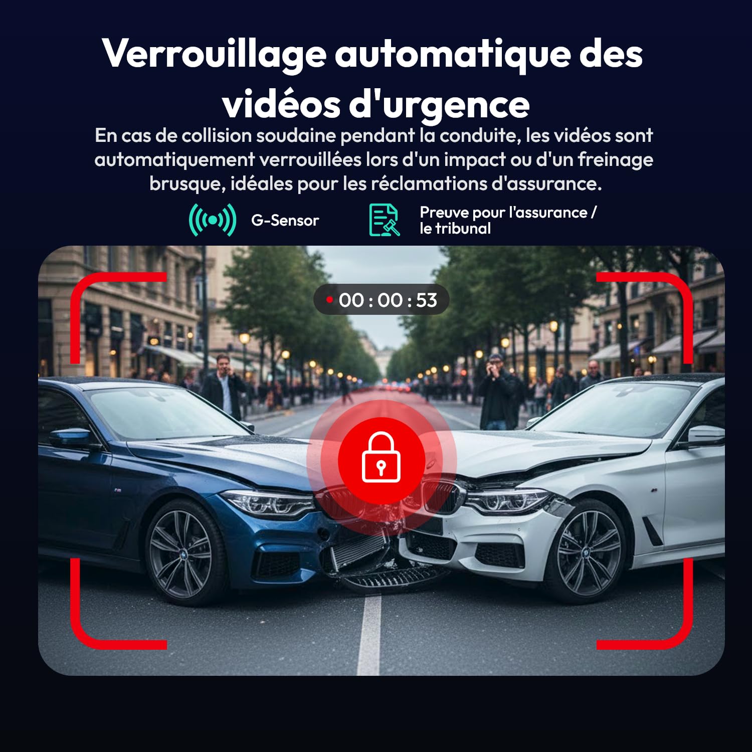 BOTSLAB 4K Dashcam Voiture Avant, Rotative 360° avec Super Condensateur