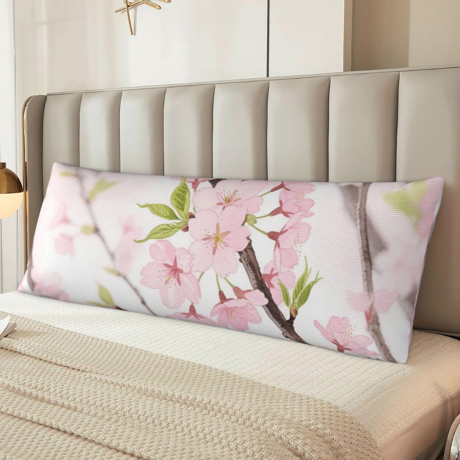 Spring Flowers Blossom Body Pillow Cover with Hidden Zipper 54"X20",Ultra Soft Microfiber Long Pillow Case Decorative Bedding Pillowcase Cushion Cover Cases for Bedroom Couch Sofa,Home Gifts