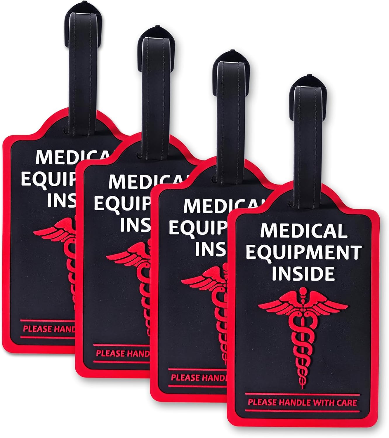 Medical Equient La Tags with Detachable Info Card - Durable Rubber