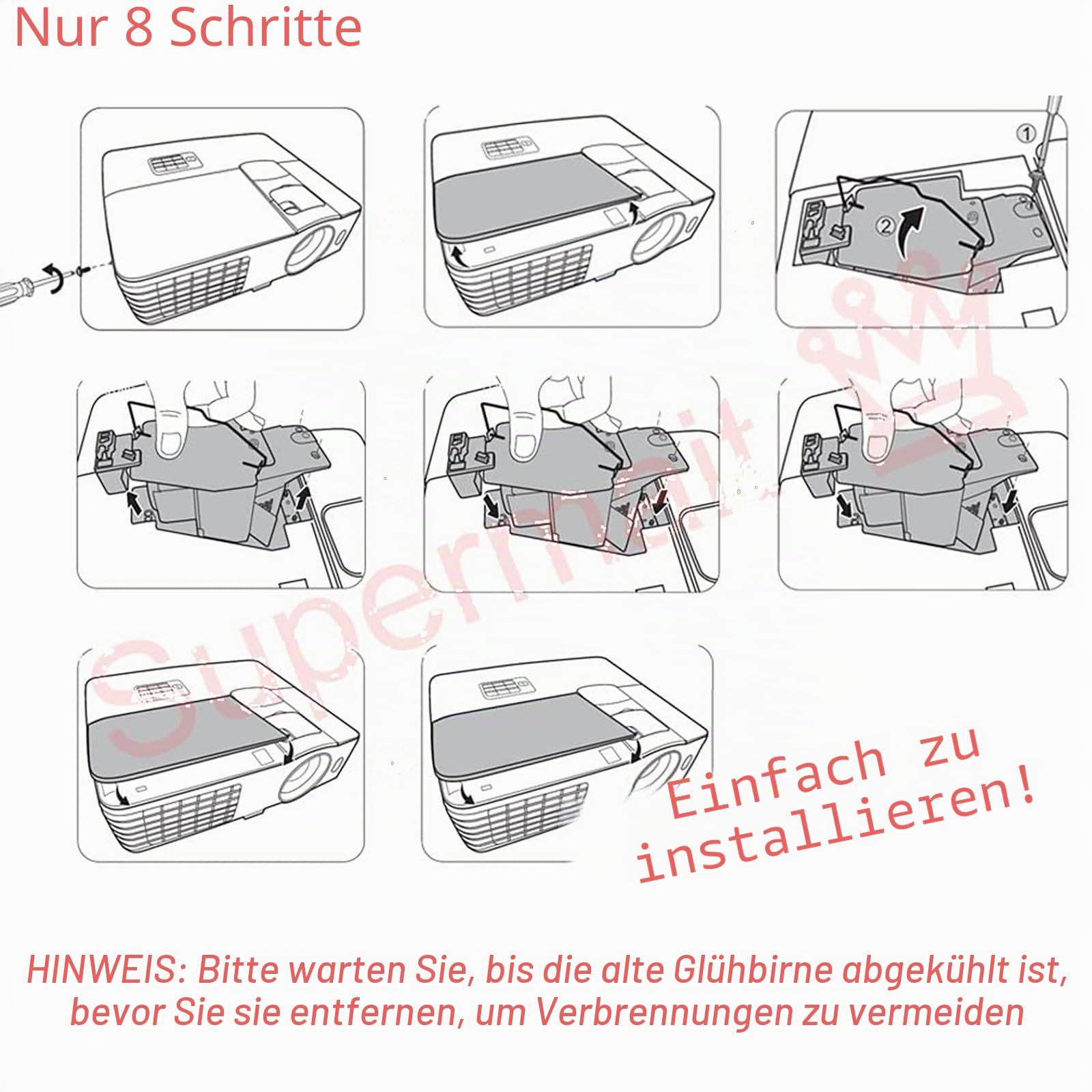 NP16LP Ersatz Projektor Lampe mit Gehäuse für NEC M260WS / M300W / M300XS / M350X / M300WG / M260WSG / M300XSG / M350XG / ME310XC / ME360XC / ME300X+ / ME350X+ / M311W / M361X (MEHRWEG)