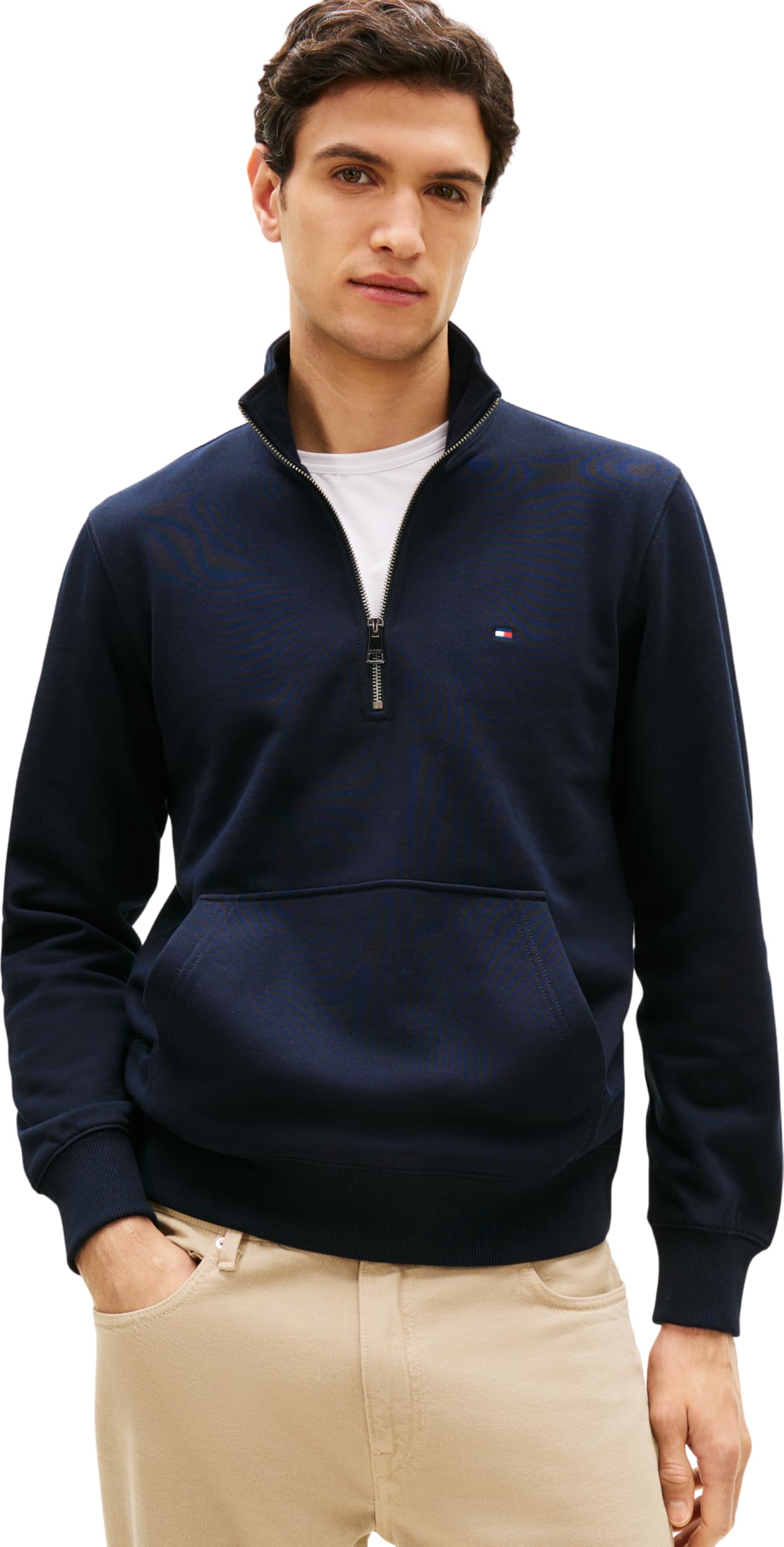 Tommy Hilfiger Herren Sweatshirt mit halbem Reißverschluss