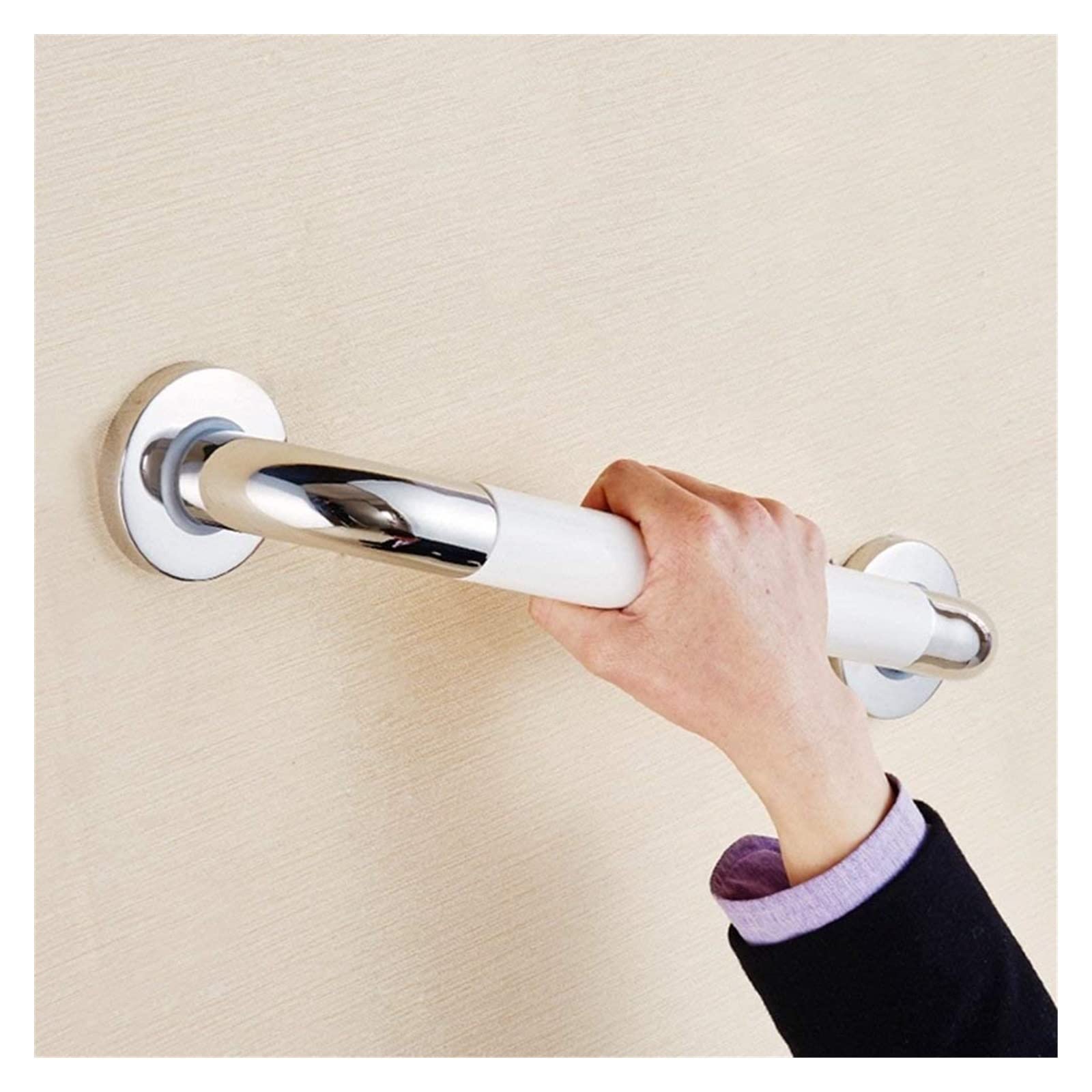 Barre di Sostegno, corrimano, Supporto di Sicurezza per Anziani/disabili, Ventosa Forte, corrimano Antiscivolo lucidati, ausilio per WC/Doccia a Parete (Dimensioni: 58 cm)