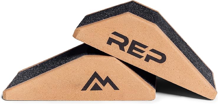 REP Fitness Cork Squat Wedge, Blocks for Weight Lifting, Yoga, Stretching, Exercise and Calf Therapy, Raised Heel Support, Non Slip, Workout Equipment for Home and Commercial Gym Training