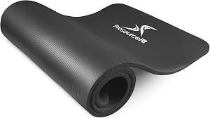 ProsourceFit 1 in and 1/2in Extra Thick Yoga Pilates Exercise Mat, Padded Workout Mat for Home, Non-Sip Yoga Mat for Men and Women
