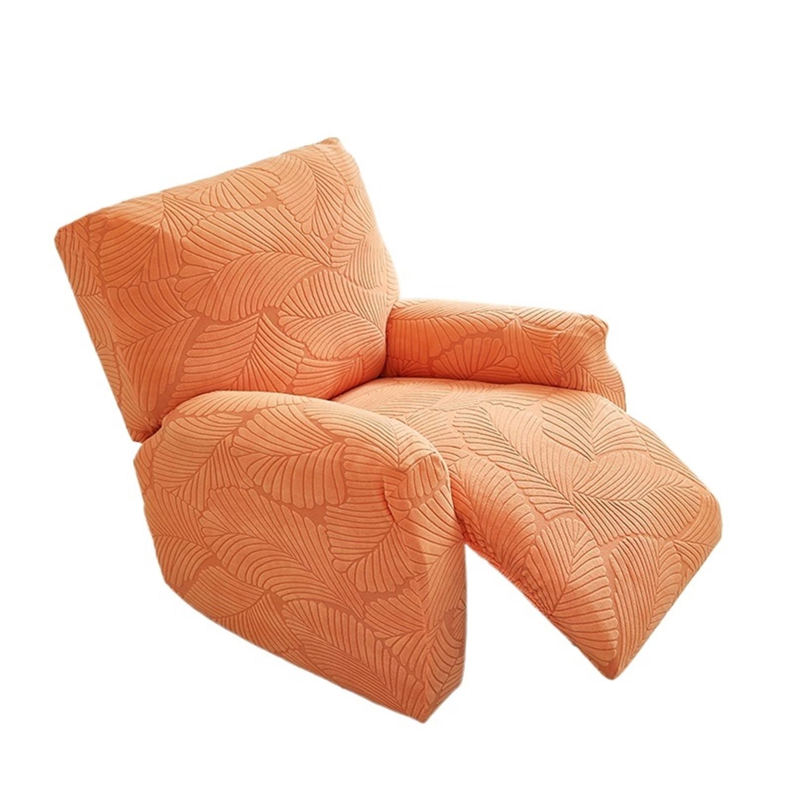 Housse de canapé jacquard orange couvre fauteuil inclinable 2 places