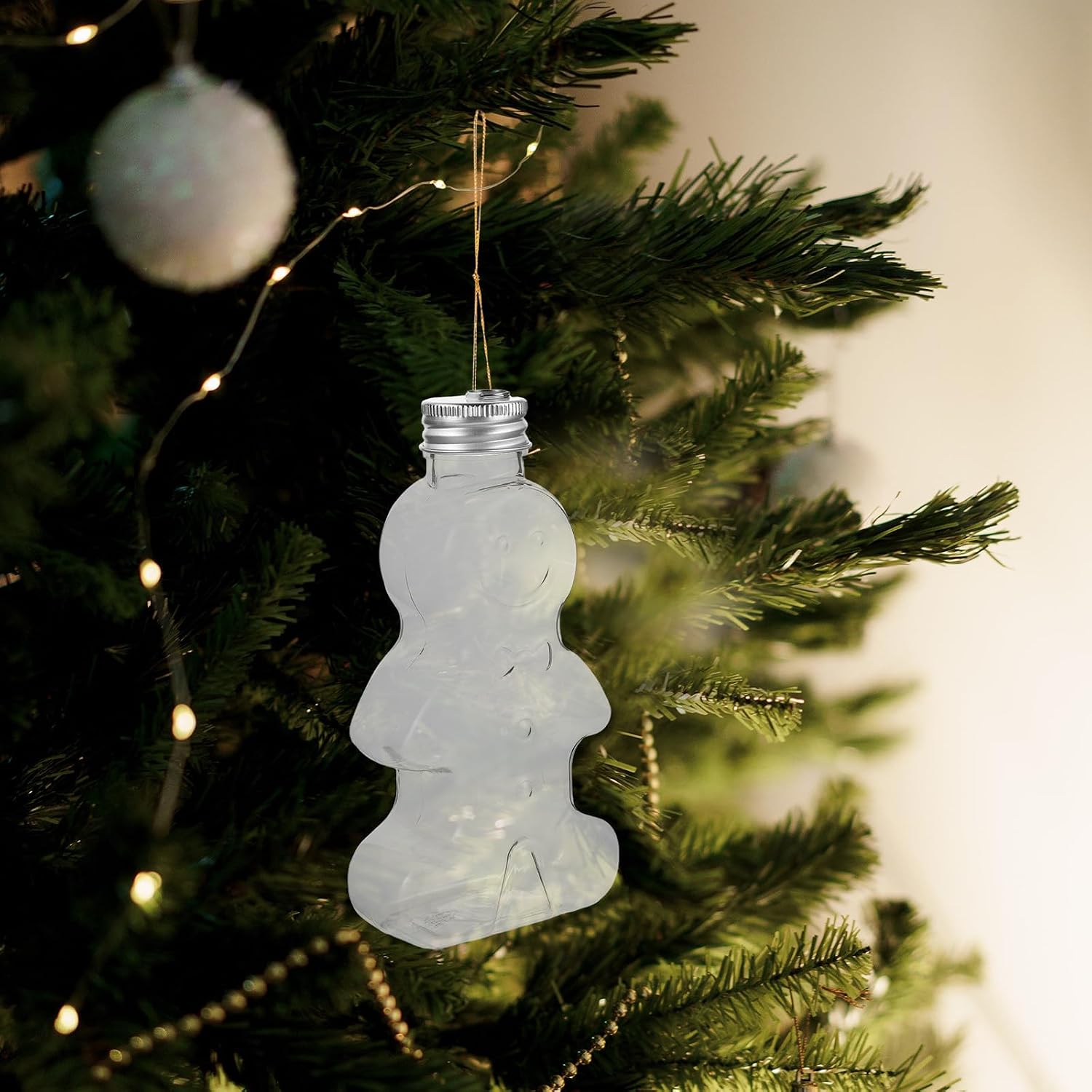 20pcs Christmas Gingerbread Man Hanging Ornament Candy Containers