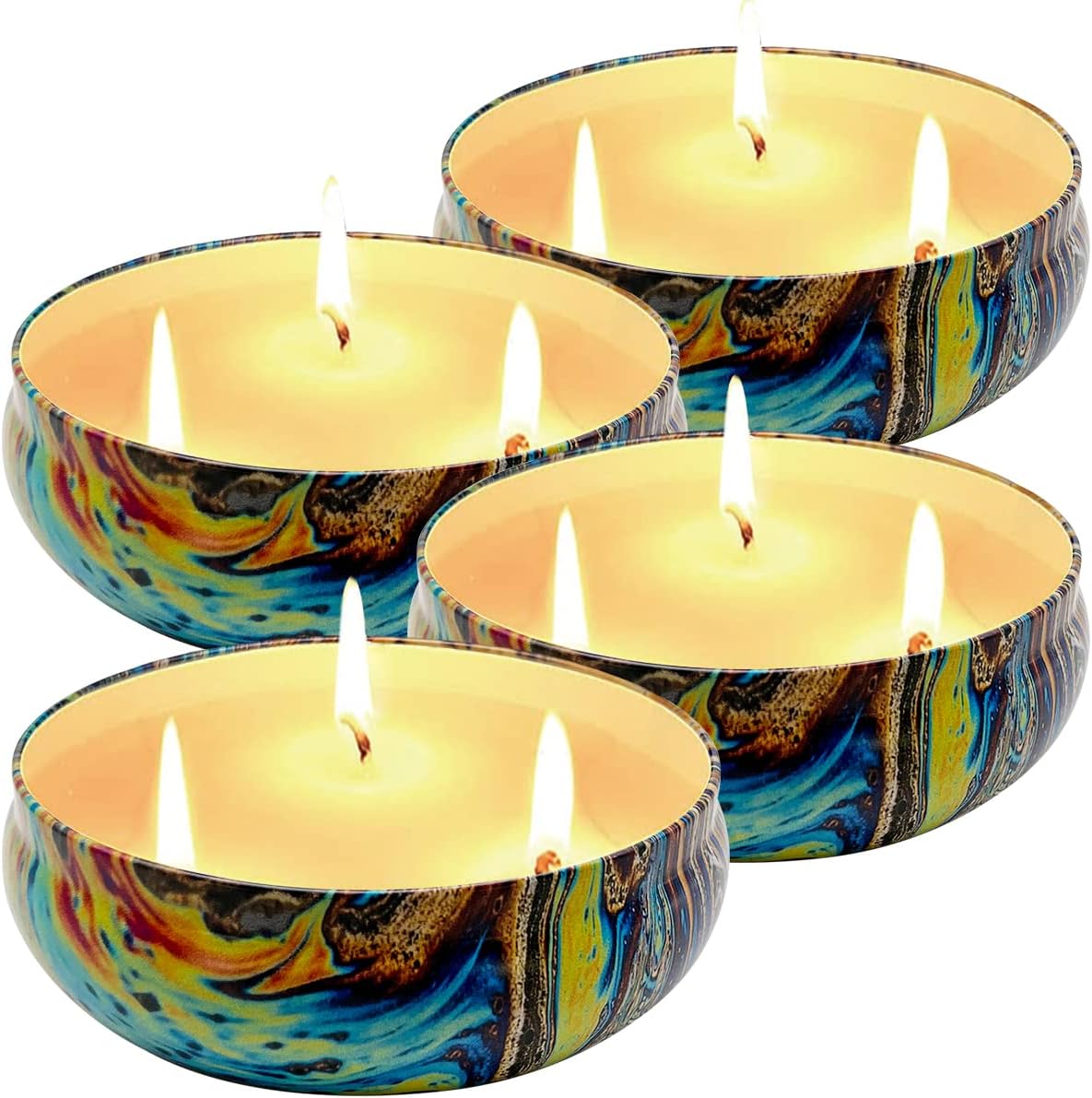WPONSZU Outdoor and Indoor Citronella Candles,4 Pack 3 Wick