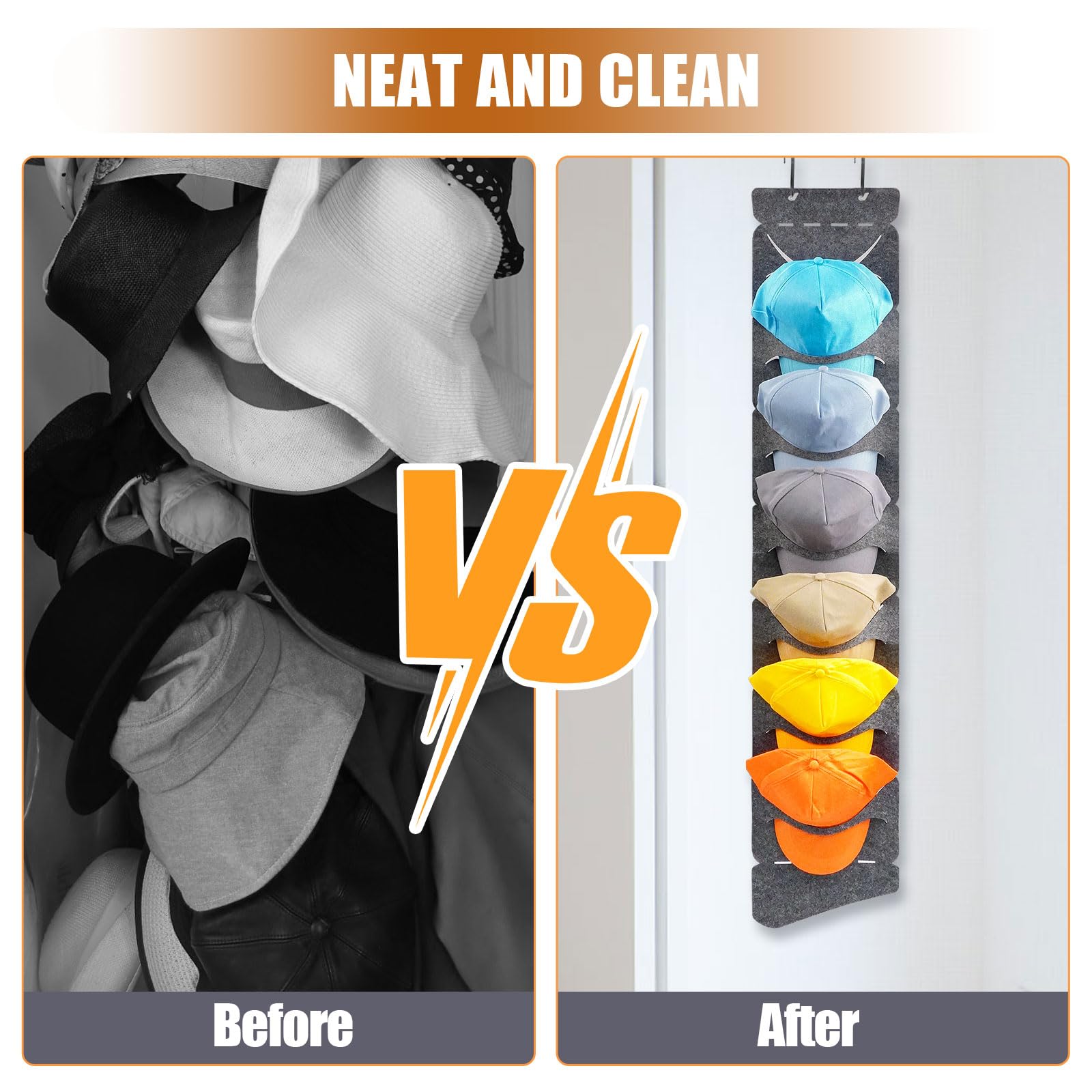 Porta Cappelli Baseball HNLMZ - Supporto Autoadesivo Per 8 Cappellini, Trasparente - Foto 10