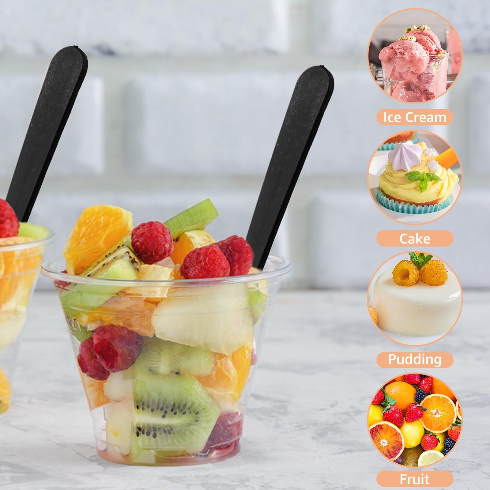 MIVIDE Lot De 100 Gobelets à Dessert Avec Couvercle Et Cuillere 250 Ml Verres A Dessert En Plastique Avec Couvercle Pour Mousse MIVIDE Lot De 100 Gobelets à Dessert Avec Couvercle Et Cuillere 250 Ml Verres A Dessert En Plastique Avec Couvercle Pour Mousse