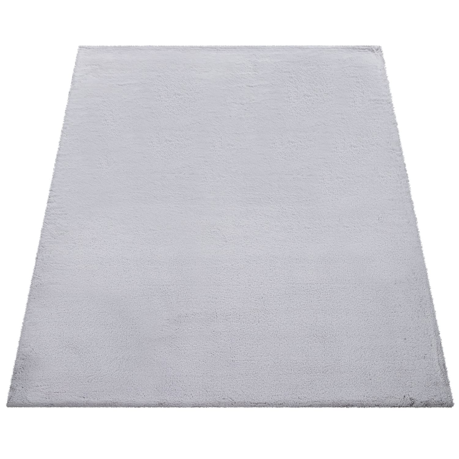 Paco Home Hochflor Teppich Für Wohnzimmer Softes Kaninchenfell Imitat Kunstfell In Grau, Grösse:80x150 cm