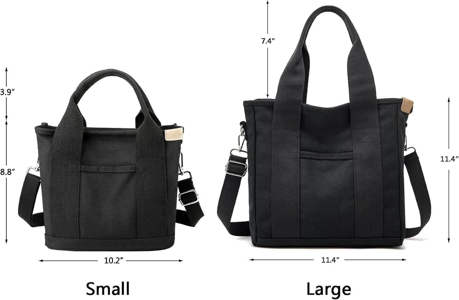 Small Tote Bag with Zipper Tote Bag for Women Canvas Crossbody Bag Shoulder Bag Satchel Hobo Bag Messenger Bag 2023 - Image 3