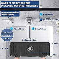 Vista 2 de Bandeja colectora de goteo para mango de grifo de silicona, tapete de grifo de silicona, soporte para esponja de jabón de platos para accesorios