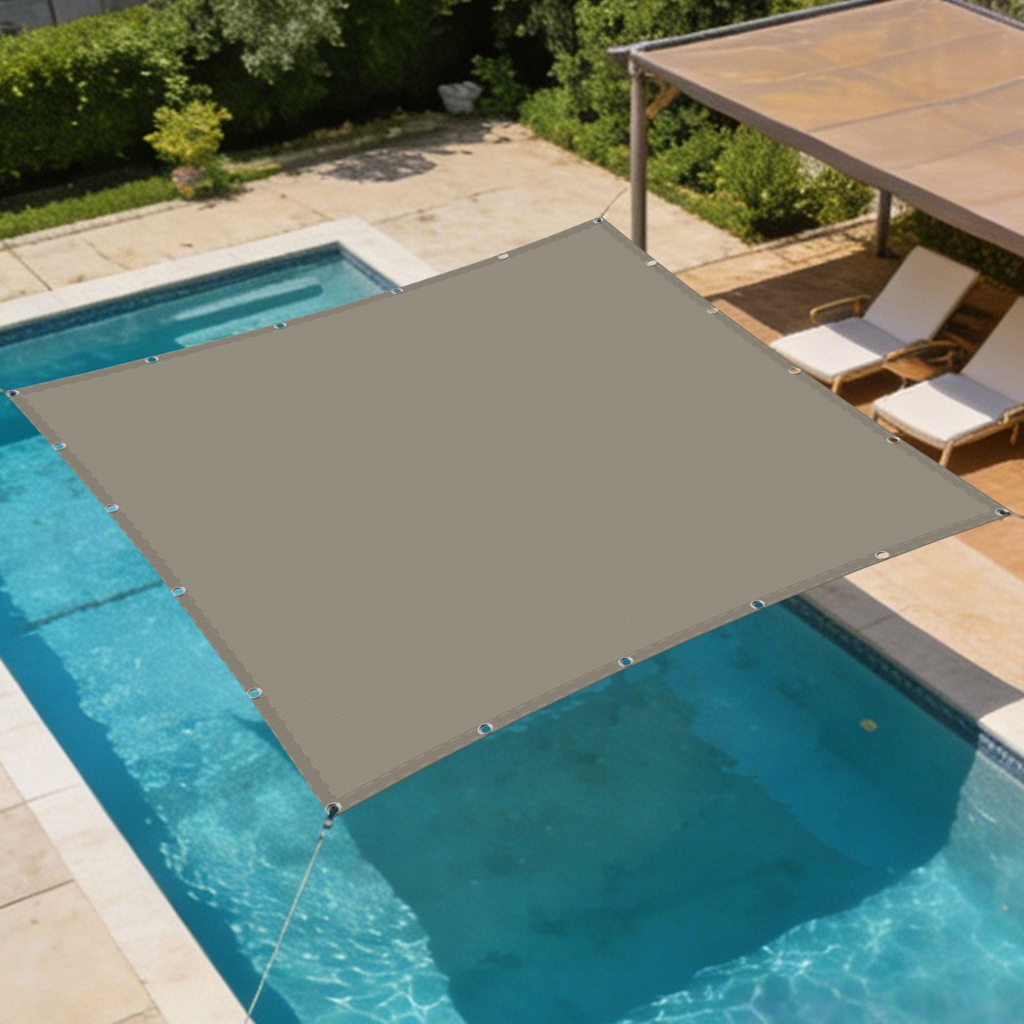 Toile d'ombrage pour terrasse et balcon bâche extérieure taupe