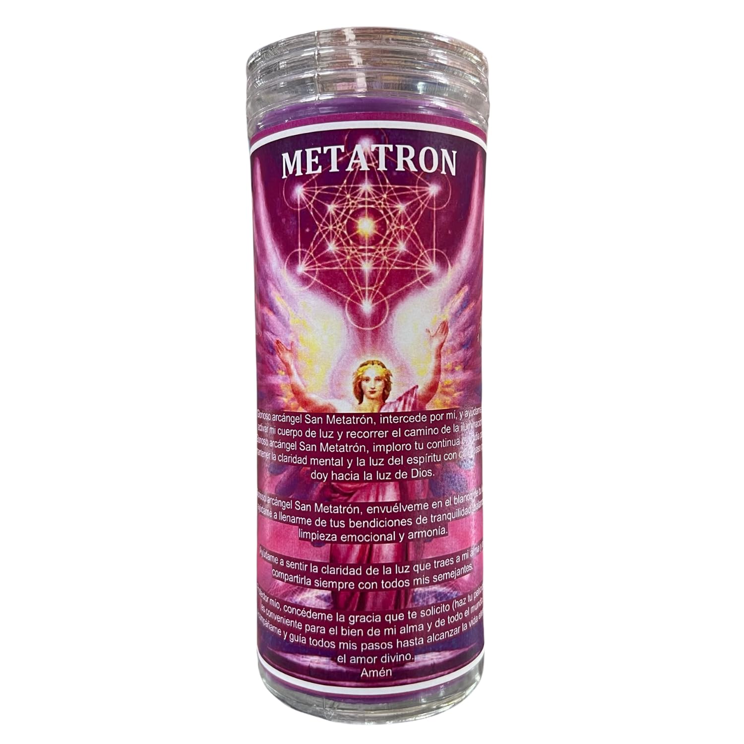 Velón del Metatrón para Protección, Guía y Conexión Espiritual | Vela Especial con Aceite para Proteger de Malas Energías y Personas, Limpieza Emocional y Bendición.