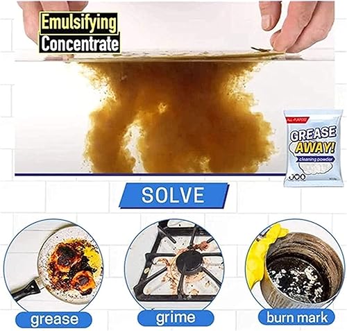 Miniatura 2 de Limpiador de polvo Grease Away, polvo de limpieza multifuncional, polvo de limpieza de grasa para eliminar manchas multiusos, limpiador de grasa de