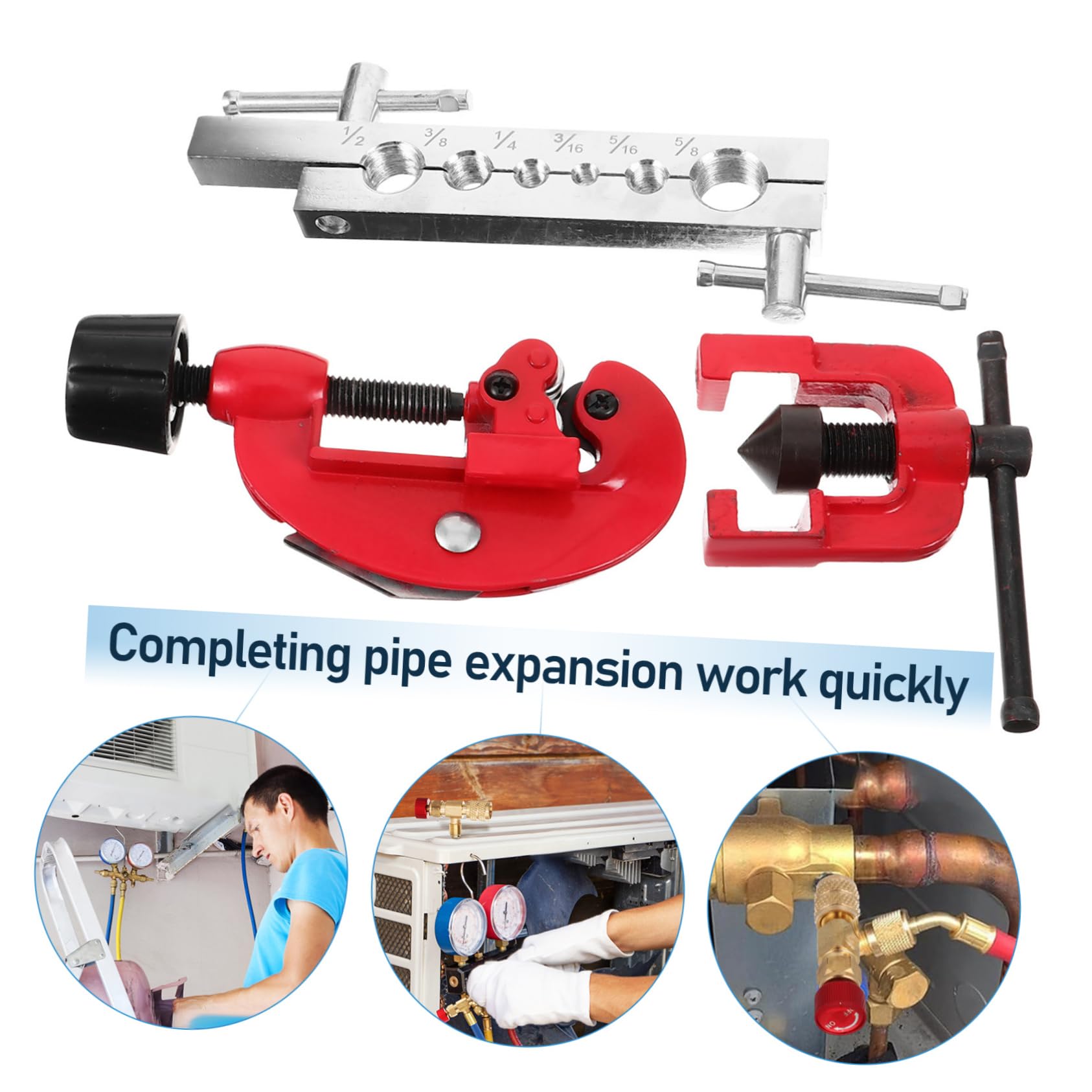 PartyKindom 2juegos Herramienta Abocardadora De Tubos De Cobre Multifuncional Para Refrigeración Kit Para Proyectos De Aire Acondicionado y Petroquímica Aleado