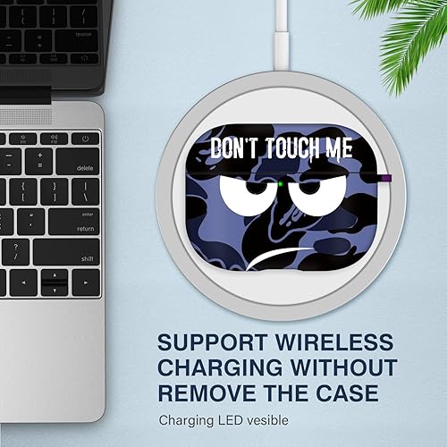 Miniatura 2 de Funda para Airpods Pro de 2 generación 2022, Don't Touch Me para Airpods Pro 2 con llaveroFunda suave y bonita a prueba de golpes para mujeres y