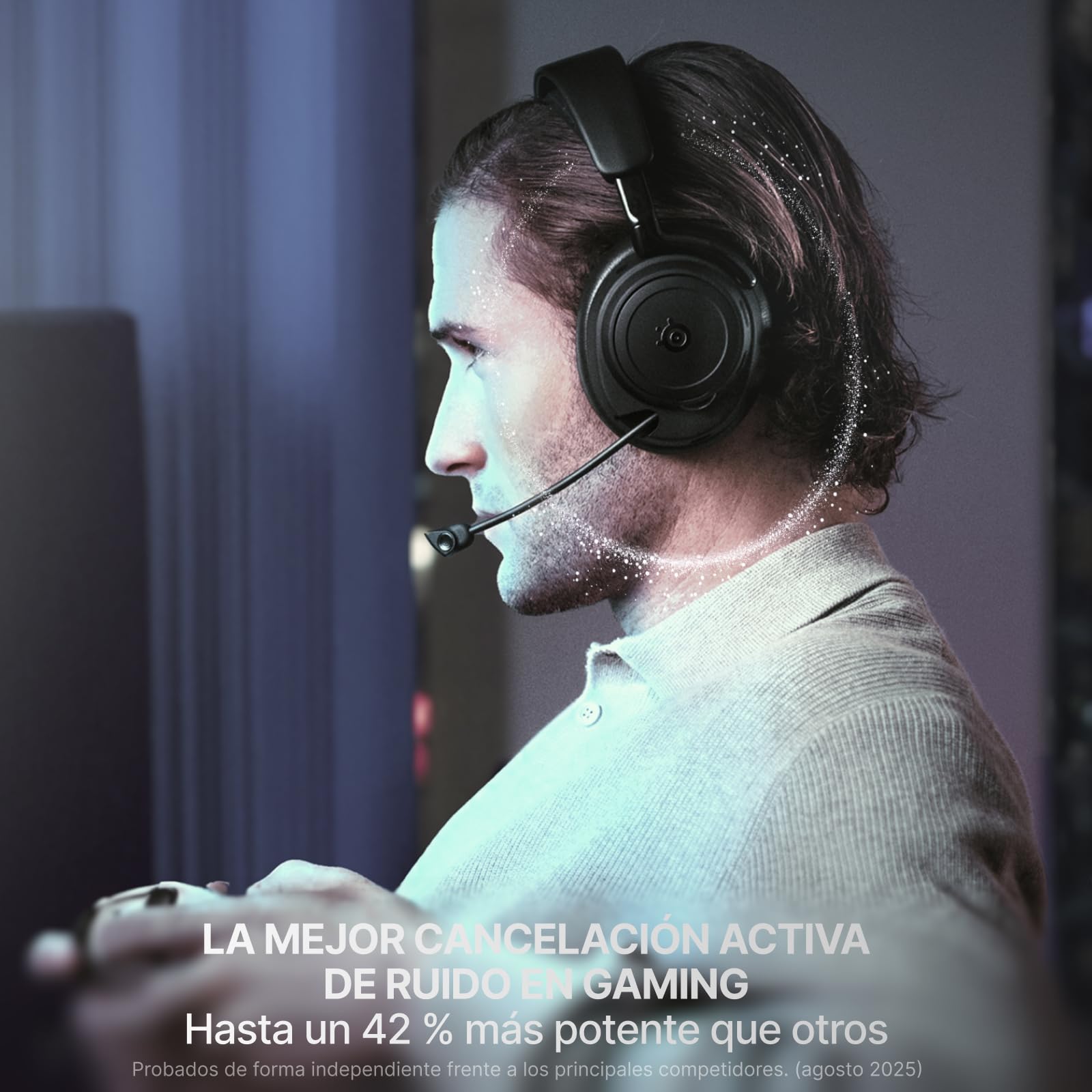 SteelSeries Arctis Nova Elite - Cascos Gaming Inalámbricos - 96kHz/24bits - Fibra de Carbono - CCR - Supresión de Ruido con IA - App - 2,4GHz + BT - Multifuente - OmniPlay PC+PlayStation+Xbox