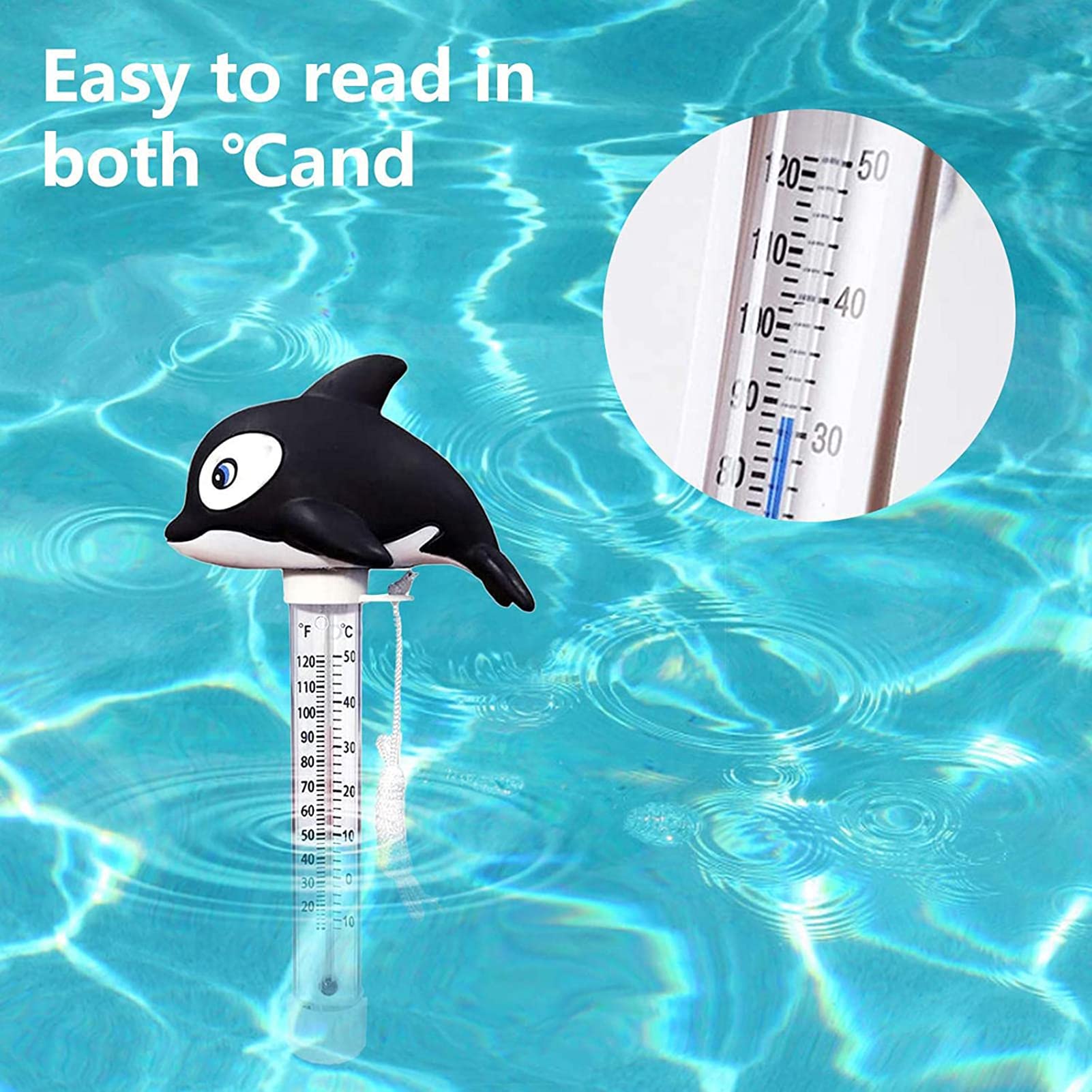Luthando Schwimm-Thermometer - Süßes Cartoon-Design Für Pool, Whirlpool & Baby-Pool - Fahrenheit & Celsius