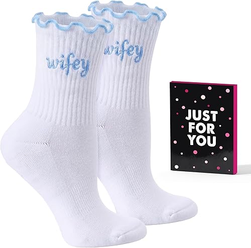 Regalos para el día de San Valentín para esposa, calcetines románticos de San Valentín, regalo único de dulce esposa, sorpresa perfecta para ella