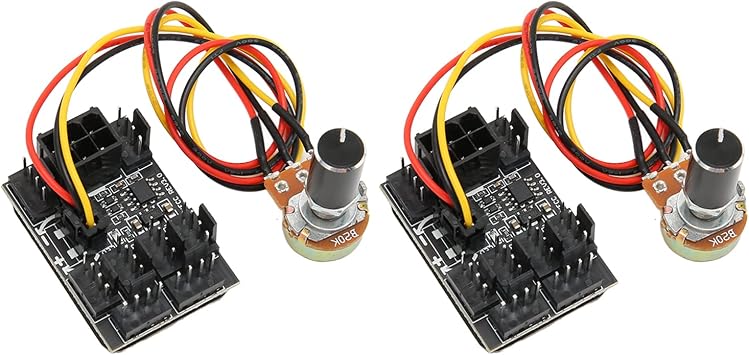 Joyzan PC Chassis Fan Hub, 3 4 Pin PWM Adapter 8 Way CPU Cooling Splitter Speed Controller with 6 Pin Power Port Supply Pressure Regulating Governor Computer Case Internal Motherboard DC 12V 2Pcs
