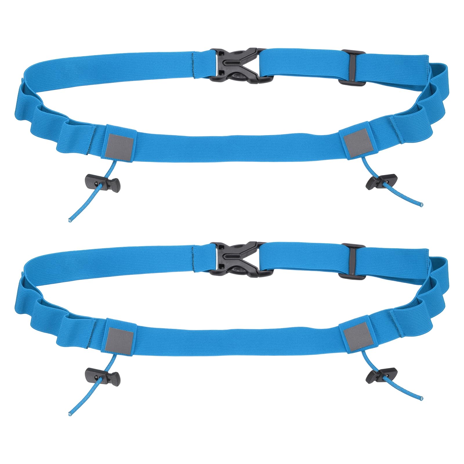 YELARXI Race Number Belt, Elastic Comfortable Running Belts with 6 Energy Gel Loops, Sport Race Bib Holder 2 Pcs & Sky Blue-Fitting for (Running/Triathlon/Marathon/Cycling)