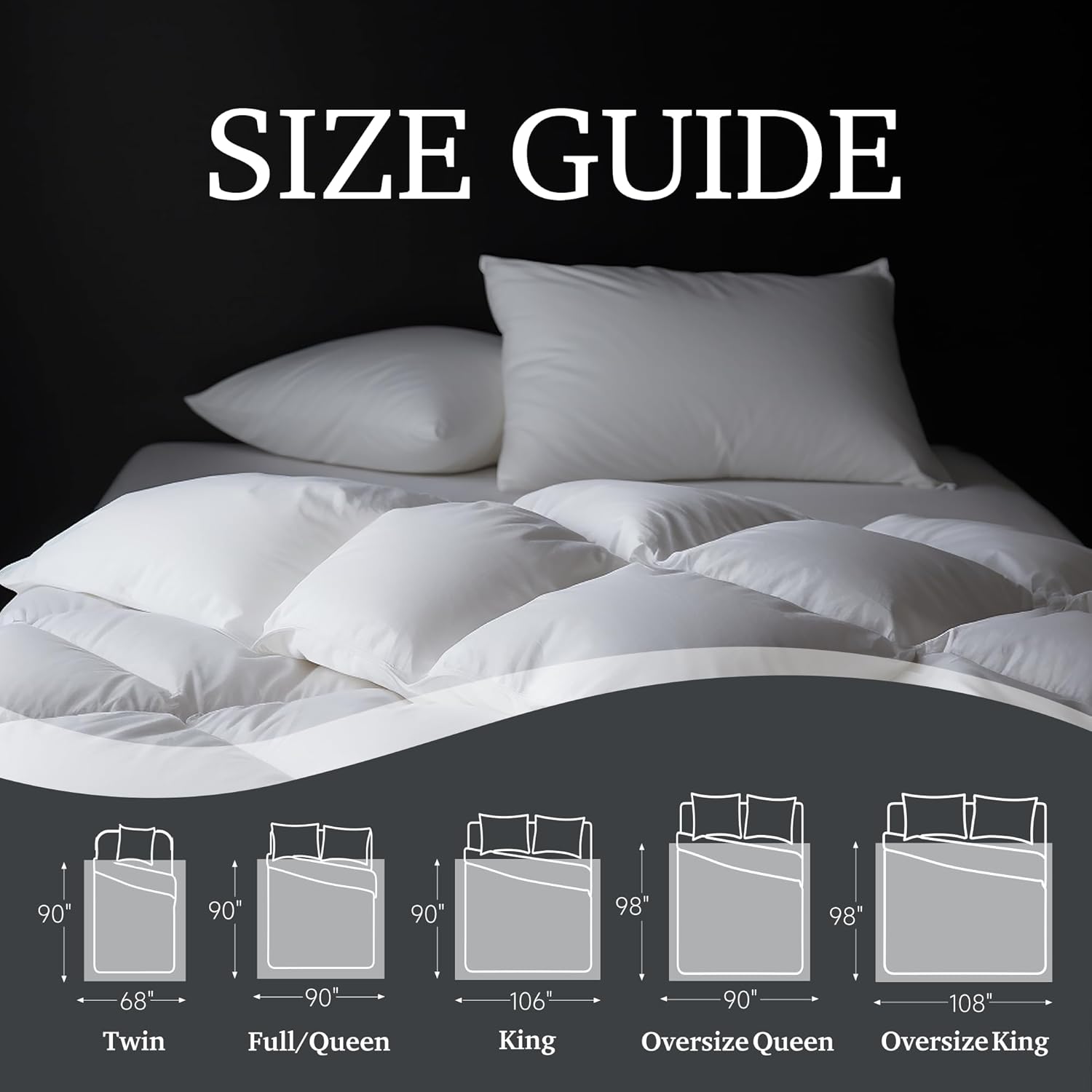 Hotel Grand Luxury White Goose Feather Down Fiber Comforter