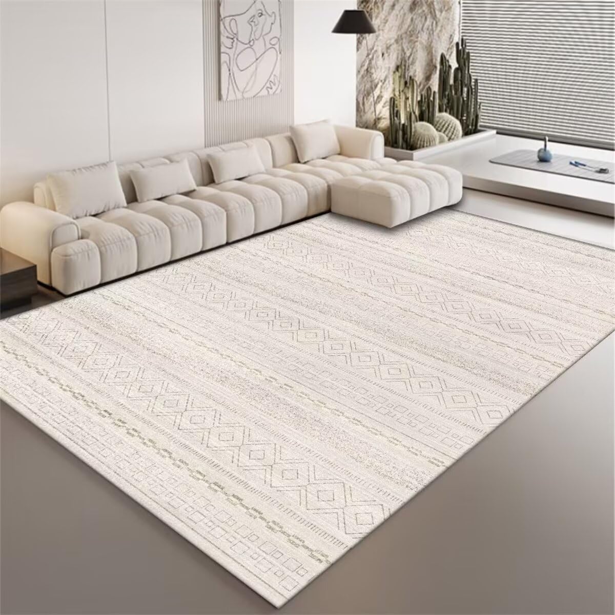 Tapis de canapé décoratif gris pour réchauffer le bureau d'un ado