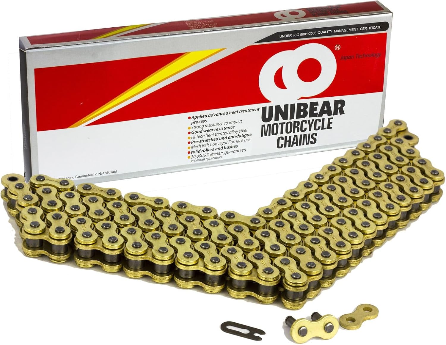 520H 110 Links Gold Heavy Duty Drive Chain with Connecting Link for Motorcycle ATV Dirt Bike