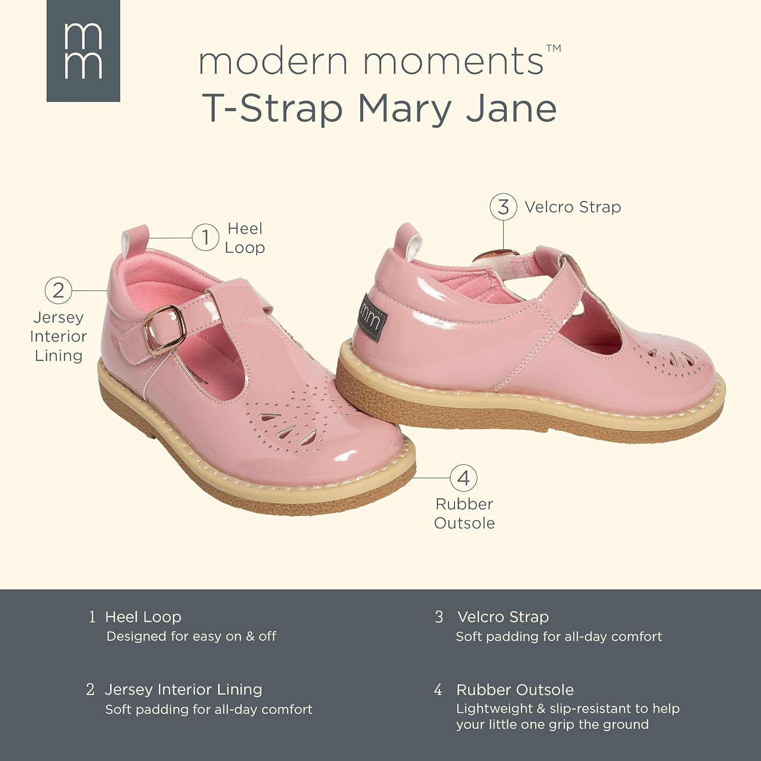 Modern Moments by Gerber Baby Girls' Toddler T-Strap Mary Jane
