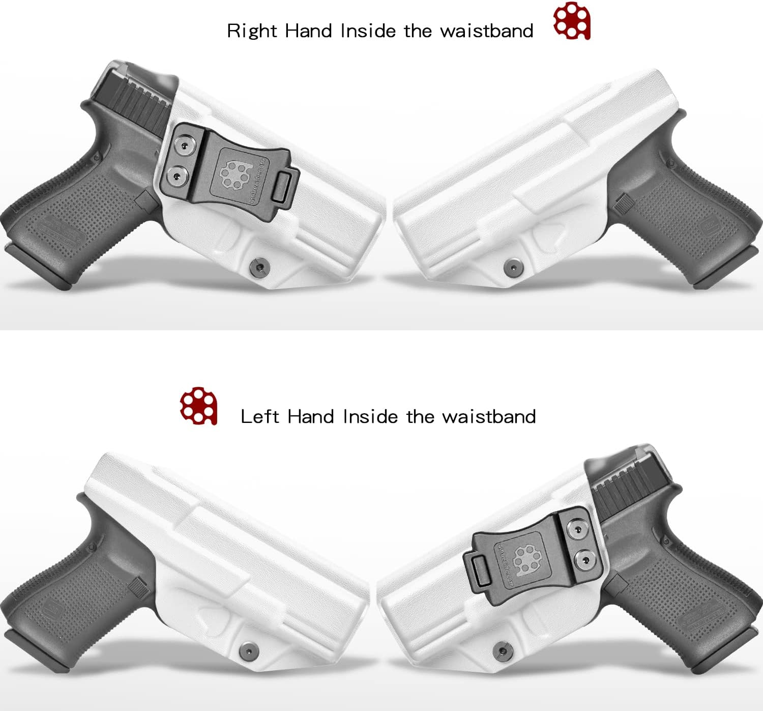 Amberide IWB Kydex Holster for Glock 19 / 19X / 44/45 / 23/32 Gen1-5, Concealed Carry, MOS and Non-MOS Options Available, Adjustable Cant, Posi-Click Retention, Made in USA