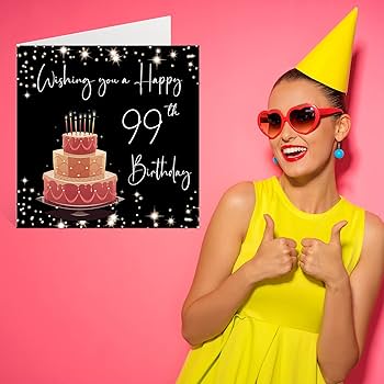 Amazon | Stuff4 99歳の誕生日カード 女性用 - 内側が空白で