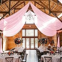 Vista 30 de Ivory Ceiling Drapes 6 Panels 5ftx10ft Wedding Arch Draping Fabric Chiffon Wedding Drapes Curtain Decorations with Rod Pocket