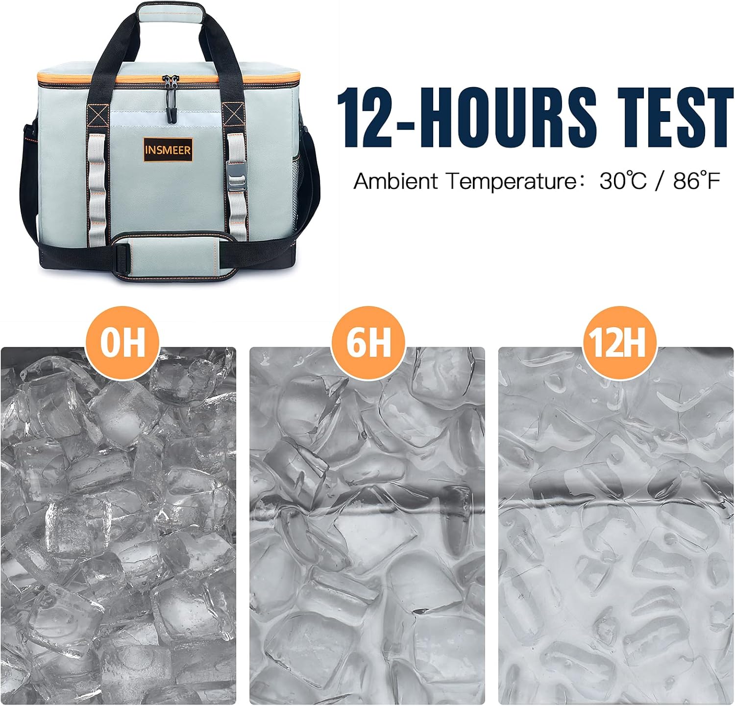 INSMEER Insulated Cooler Bag 65Cans/32 Cans Large Cooler Bag Soft Sided Cooler with Shoulder Strap, Collapsible Leakproof Portable Coolers for Camping/Beach/Food Delivery/Shopping/Outdoor/Picnic