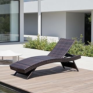 Folding Patio Chaise Lounge (Set of 1 Chair), Foldable Long Reclining Pa...