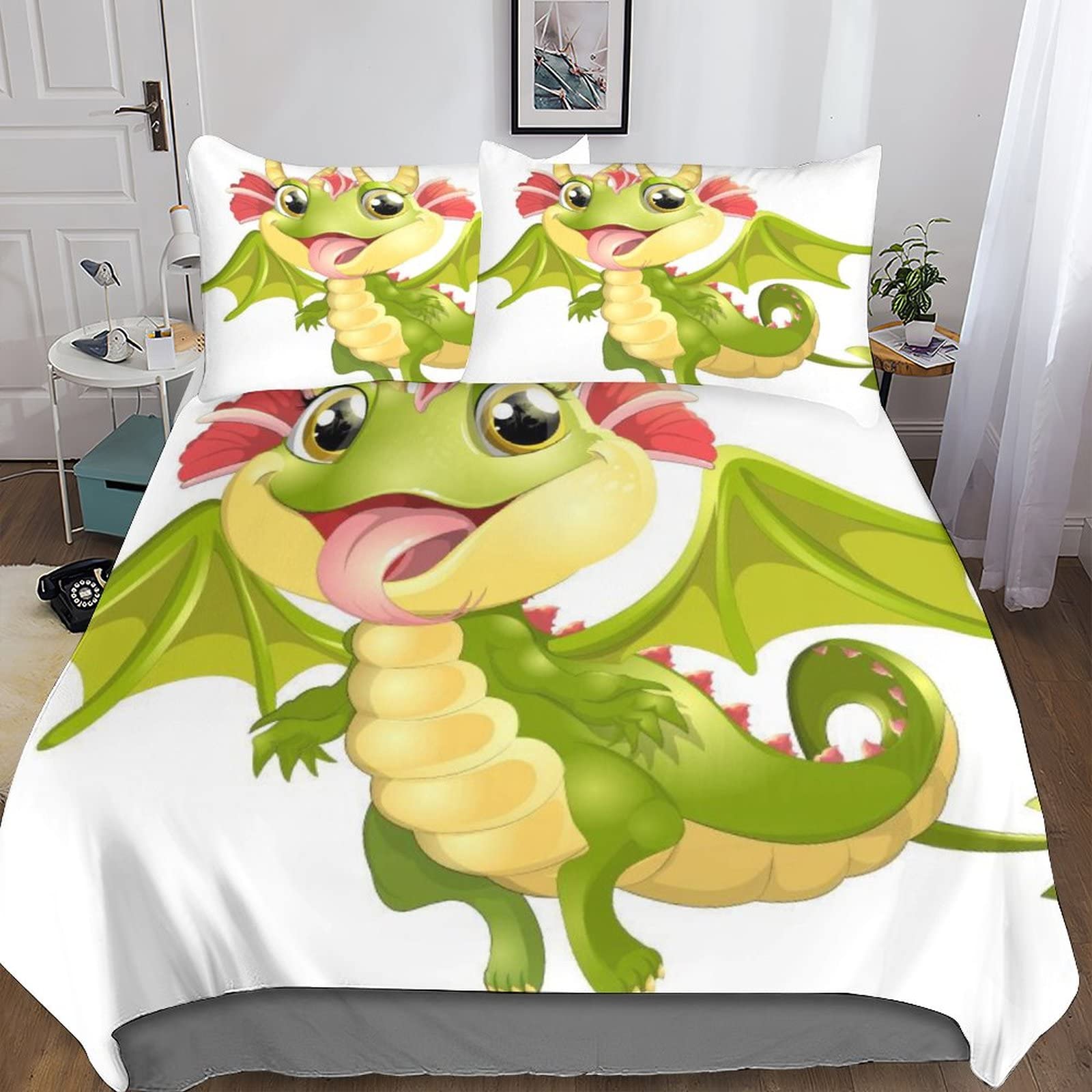 Parure de lit animation 3D avec housse de couette 200x200 en microfibre facile à nettoyer