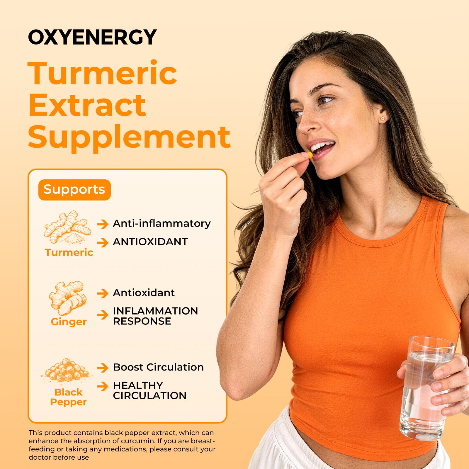 OxyEnergy Turmeric Curcumin Supplement with with BioPerine, 180 Tablets — Amazon image 2