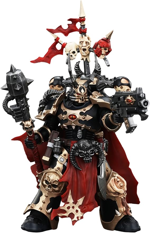 JOYTOY 1/18 Action Figures - Warhammer 40,000 Chaos Space Marines Black Legion Chosen Champion with Bolter and Power Maul - 5,Classic Character,Collectible,Age 15 and Above