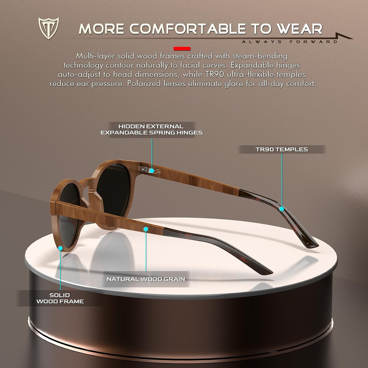 ATTCL Wood Polarized Sunglasses for Men Women UV400 Protection Unisex Retro Style Sunglass Driving Fishing Golf Lightweight