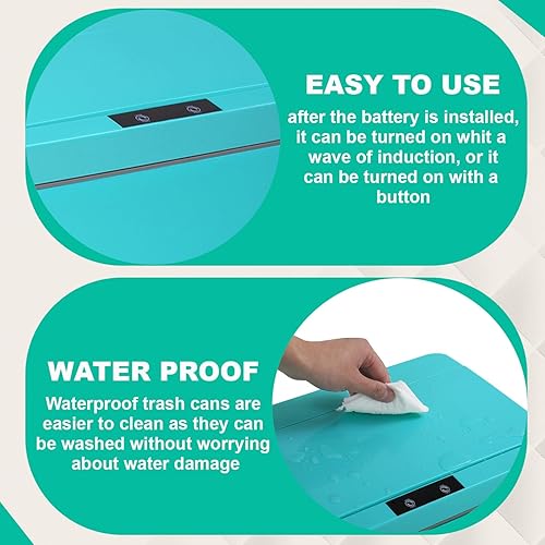 Miniatura 2 de Papelera de plástico para basura gran capacidad de 13galones automática sin tacto con tapa para cocina dormitorio baño hogar oficina de 50 litros