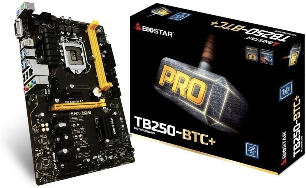 BIOSTAR TB250-BTC+ 8 GPU SUPPORT LGA 1151 Core i7/i5/i3 LGA1151 Intel B250 DDR4