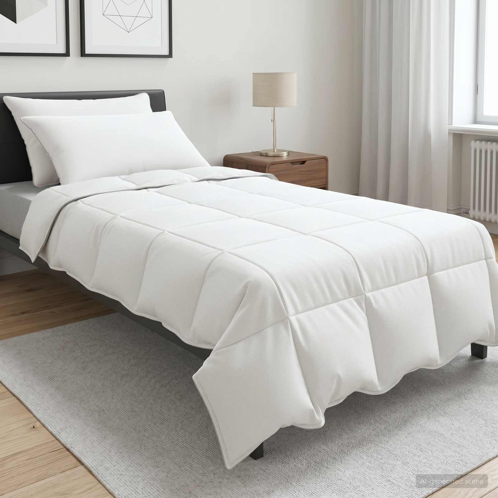 Generico Set di Piumoni Bianco 140 x 220 cm Poliestere, Bamboo,Biancheria,Lenzuola e Coperte,Trapunte e piumini-3432710