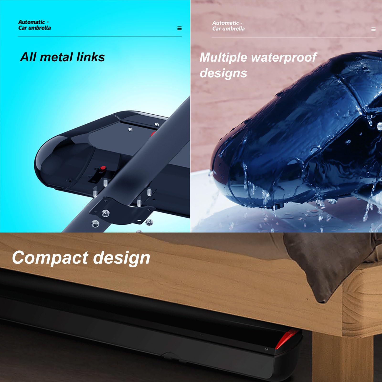 Heumbio Tienda De CampañA para Coche Totalmente AutomáTica, Cochera Plegable para Uso En El Techo del Coche, Cubierta De Toldo para Coche con ProteccióN Solar, con Control Remoto,Grey