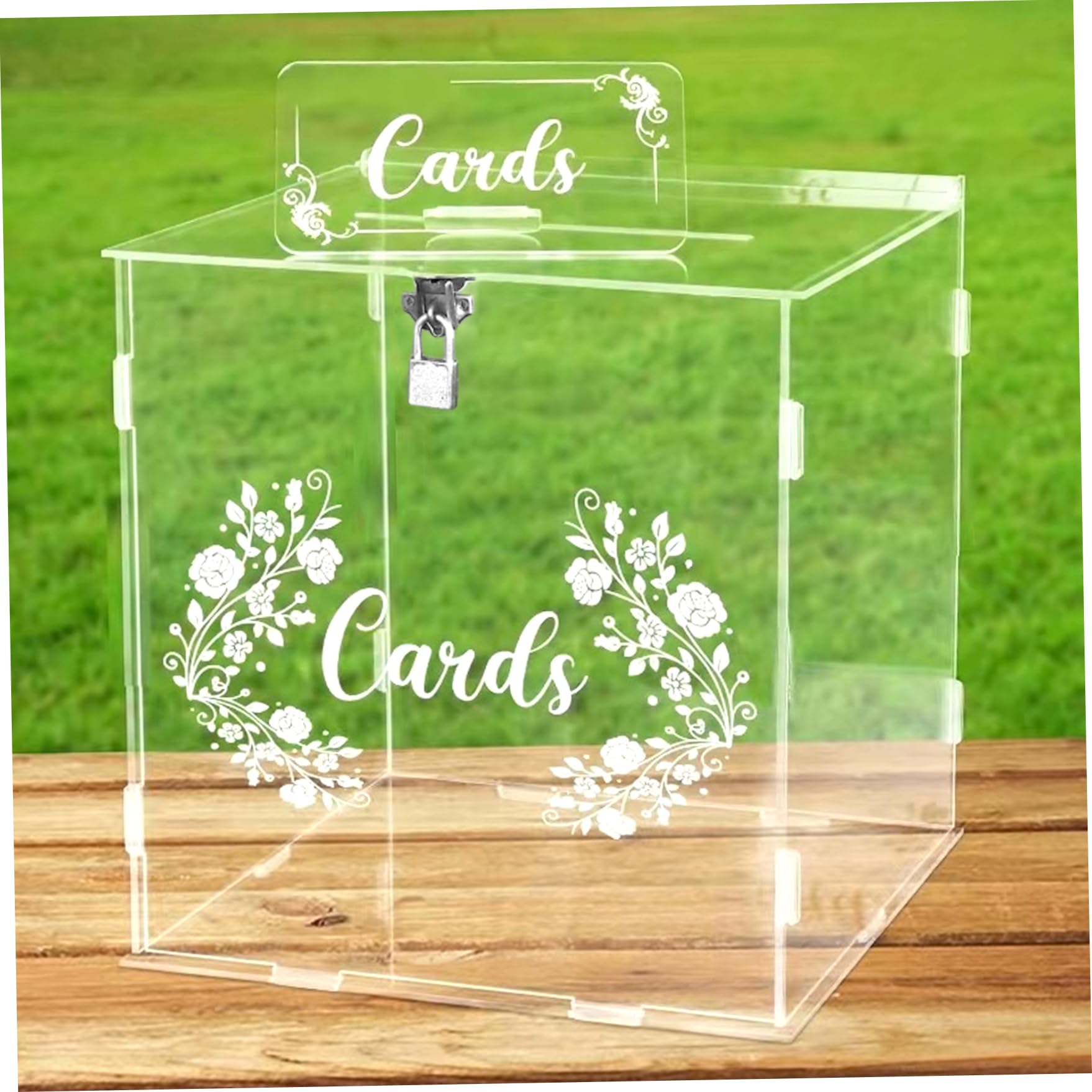 Boîte à cartes de mariage transparente pour sécuriser les enveloppes d'anniversaire festif