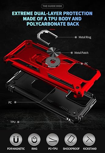 Miniatura 3 de Funda para Xiaomi redmi Note 12 5GPoco X5 5G con protector de pantalla, soporte delgado protección militar a prueba de golpes Armor Defender Funda