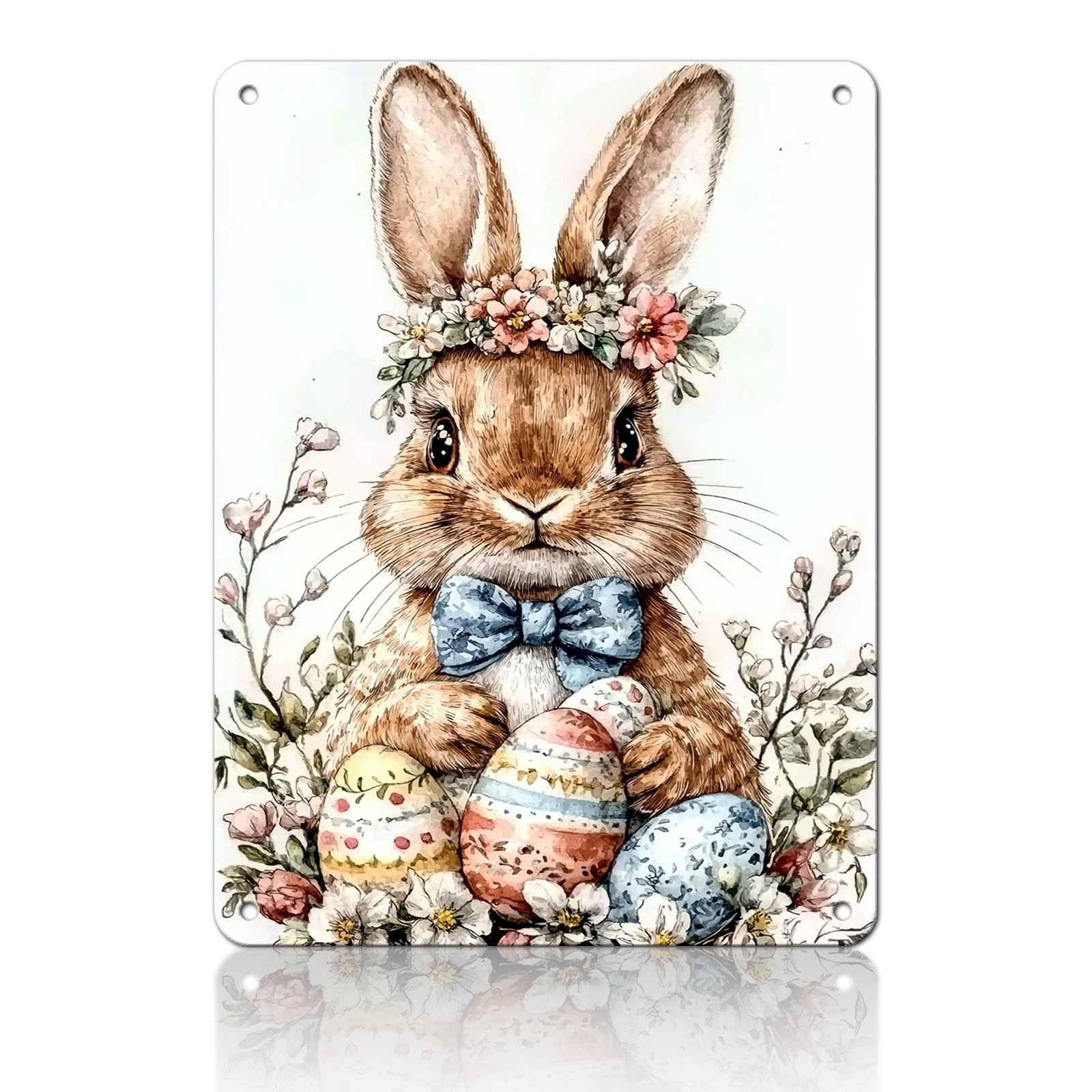 Vintage Metal Tin Sign Easter Rabbit Bunny Decor For Home Bedroom Living Room Wall Plaque 12x16inch Custom Private Property Signs Outdoor