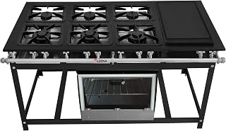 Fogão Industrial 6 Bocas 30x30 Baixa Pressão Perfil 7 Chapa Bifeteira Forno Tampa Vidro