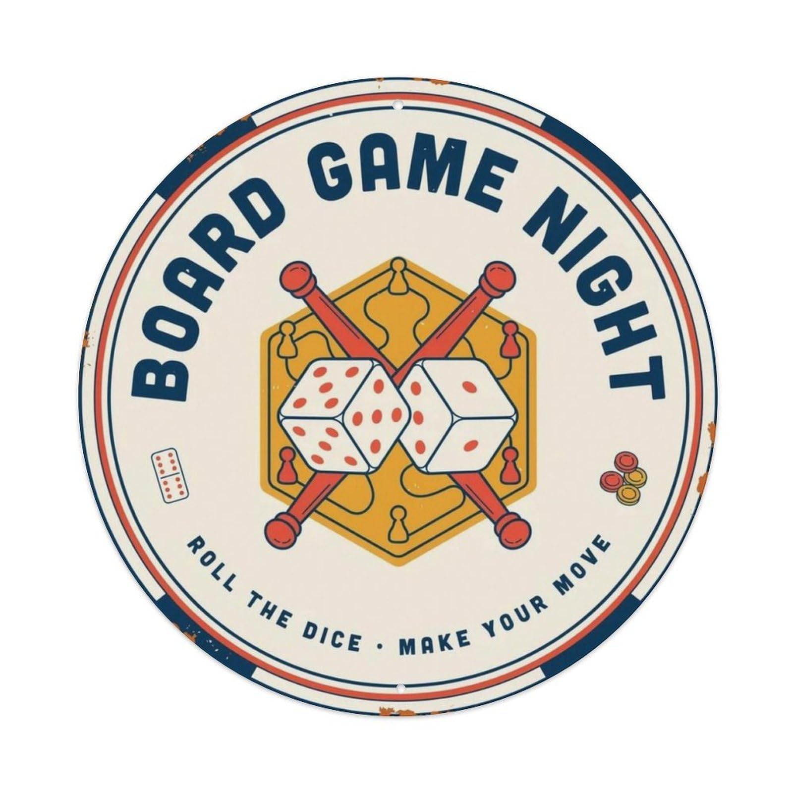 Board Game Night Metal Tin Sign Plaque