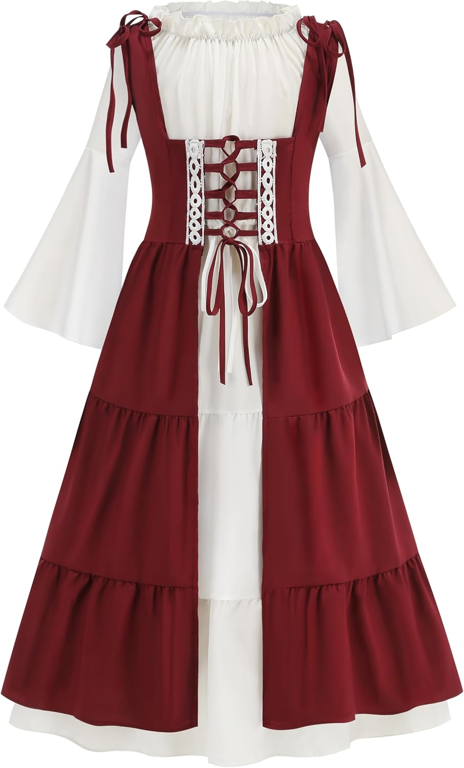 Medieval Dress for Girls, Renaissance Princess Costume with Long Sleeve Halloween Renaissance Faire Festival Outfit